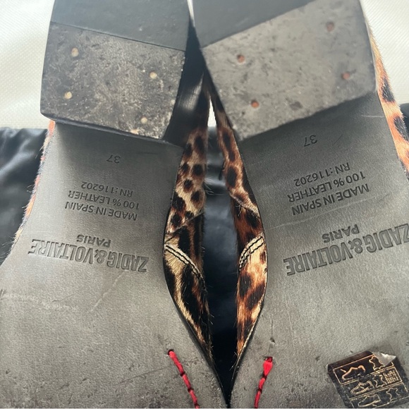 Zadig&Voltaire Molly leopard-print ankle boots Size 37 - Picture 13 of 14